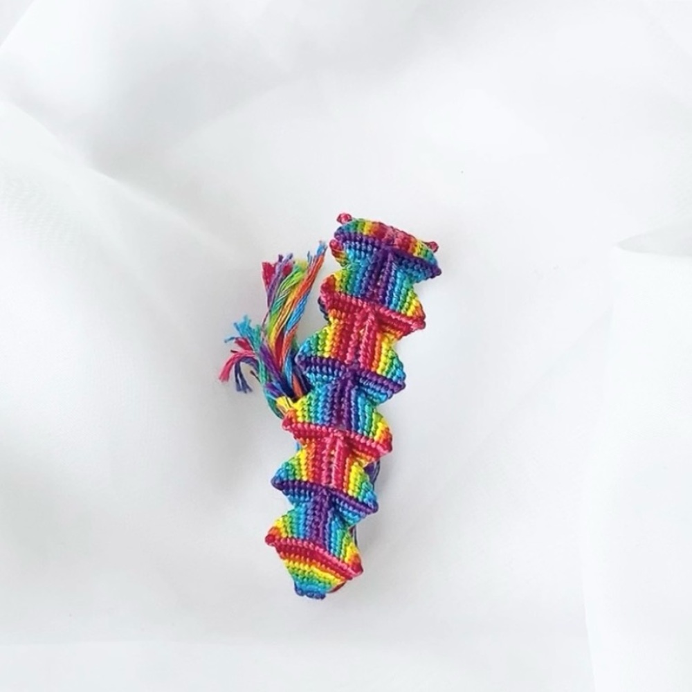 Pride rainbow friendship bracelet handmade